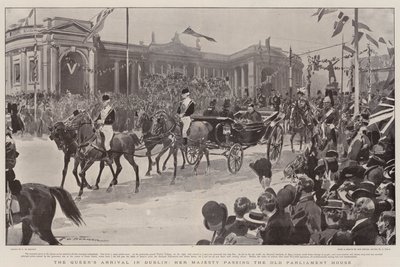 La llegada de la Reina a Dublín, Su Majestad pasando por la Antigua Casa del Parlamento de Frederic de Haenen