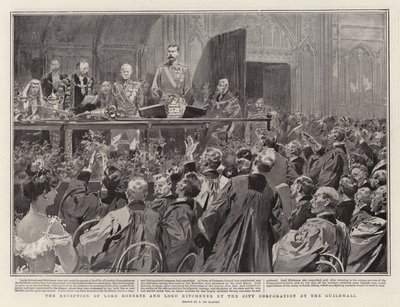 La recepción de Lord Roberts y Lord Kitchener por la Corporación de la Ciudad en el Guildhall de Frederic de Haenen