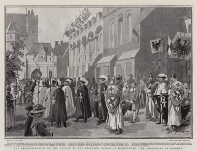 La reconsagración de la iglesia del castillo restaurado de Marienburg, la procesión de los caballeros de Frederic de Haenen