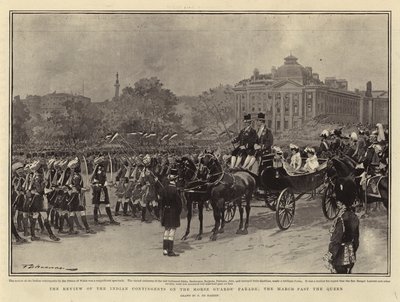 La Revista de los Contingentes Indios en el Desfile de la Guardia de Caballos, el Paso de la Reina de Frederic de Haenen