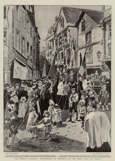 La procesión católica romana en honor de la Fête-Dieu en Dinan de Frederic de Haenen