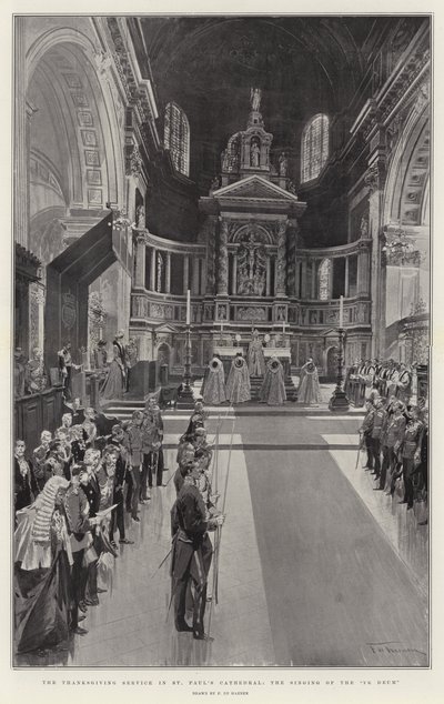 El Servicio de Acción de Gracias en la Catedral de San Pablo, el canto del Te Deum de Frederic de Haenen
