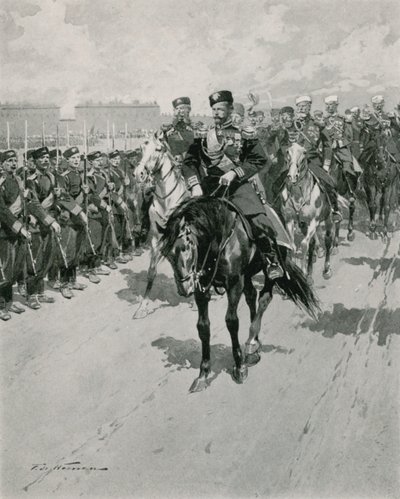 El zar revisando sus tropas de Frederic de Haenen
