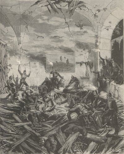 El Palacio de Invierno después de la explosión, noche del 17 de febrero de 1880 de Frederic de Haenen