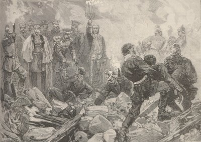 El Palacio de Invierno después de la explosión, noche del 17 de febrero de 1880 de Frederic de Haenen