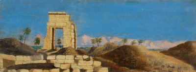 Ruinas en el desierto, c.1846-1907 (óleo sobre tabla) de Frederica Countess of Scarborough Drummond