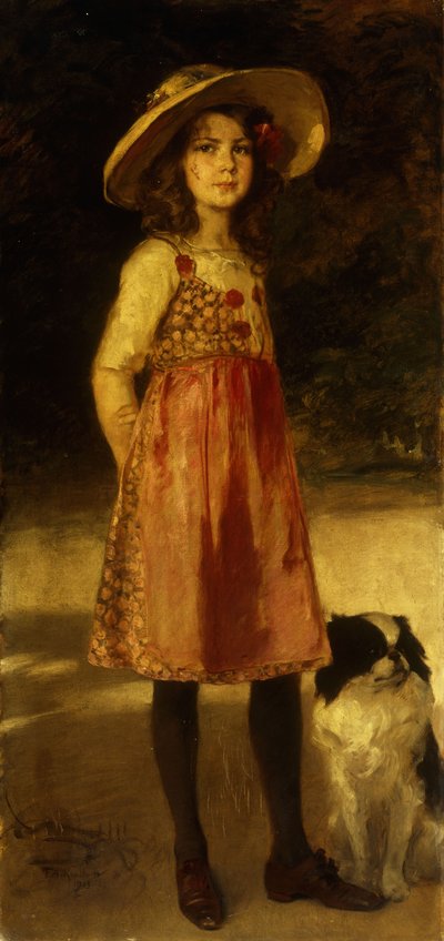 Retrato de la hija del artista, Hilde, 1913 de Frederich August Kaulbach