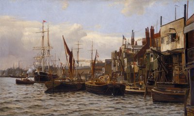 El río en Limehouse, c. 1890 de Frederick A Winkfield