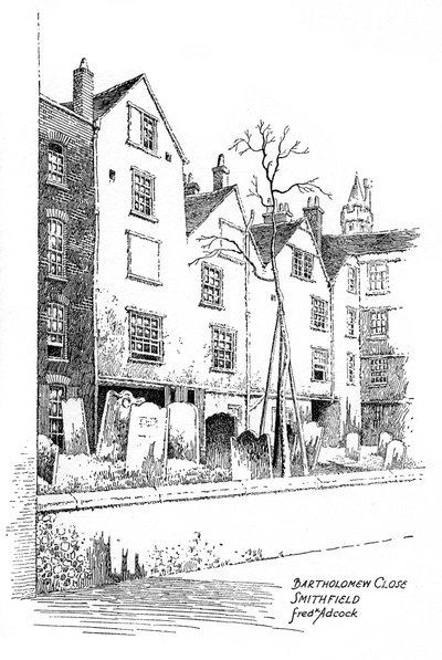 Bartholomew Close, Smithfield, Londres, 1912 de Frederick Adcock