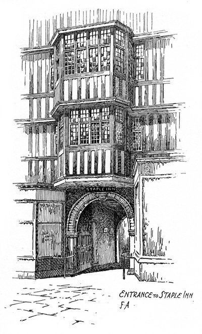 Entrada a Staple Inn, Holborn, Londres, 1912 de Frederick Adcock