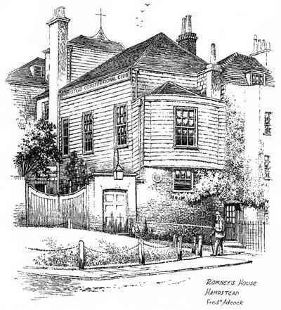 Casa de George Romney, Hampstead, Londres, 1912 de Frederick Adcock