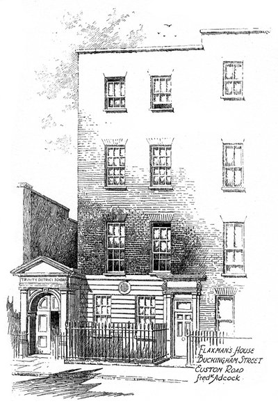 Casa de John Flaxman, Buckingham Street, Euston Road, Londres, 1912 de Frederick Adcock
