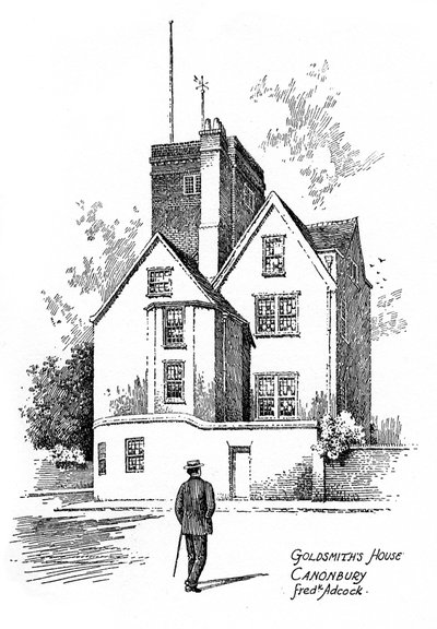 Casa de Oliver Goldsmith, Canonbury, Islington, 1912 de Frederick Adcock