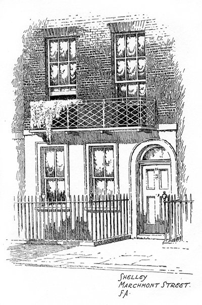 Casa de Percy Bysshe Shelley, Marchmont Street, Bloomsbury, Londres, 1912 de Frederick Adcock