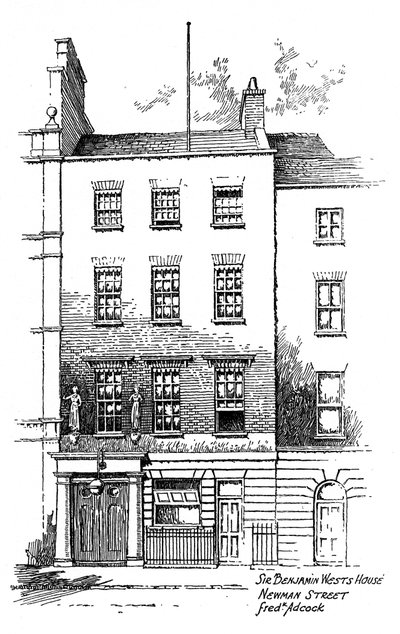 Casa de Sir Benjamin West, Newman Street, Londres, 1912 de Frederick Adcock