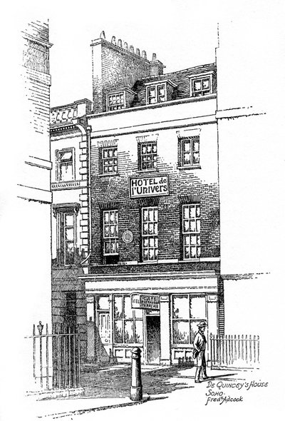 Casa de Thomas de Quincey, Soho, Londres, 1912 de Frederick Adcock