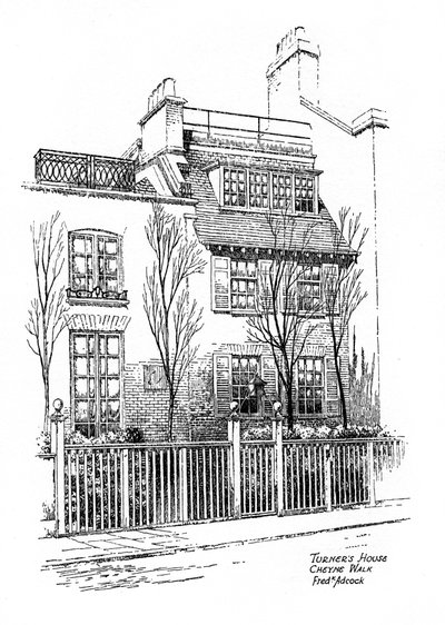 Casa de Turner, Cheyne Walk, Chelsea, Londres, 1912 de Frederick Adcock