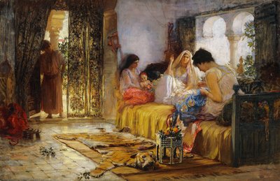 Escena de interior doméstico de Frederick Arthur Bridgman