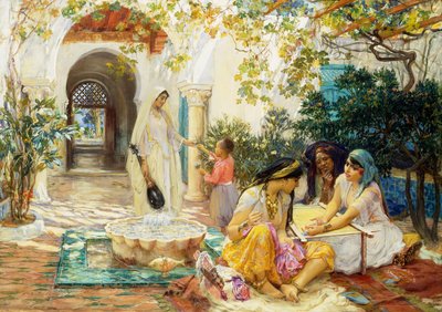 En un pueblo de El Biar, Argel de Frederick Arthur Bridgman