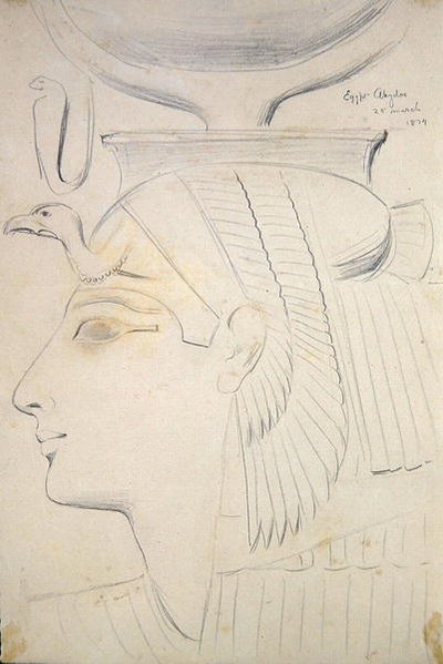 Estudio de un Relieve de una Diosa en el Templo de Seti I, Abydos de Frederick Arthur Bridgman