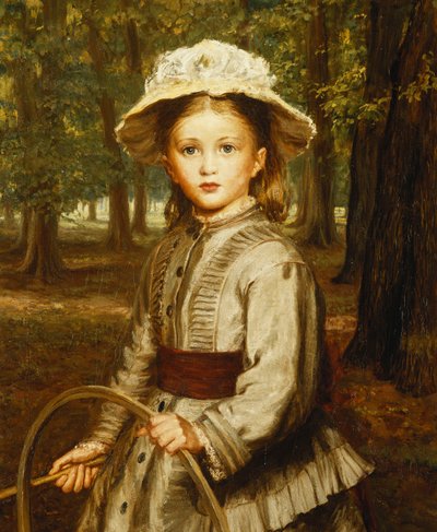Una Joven Jugando con un Aro de Frederick Bacon Barwell