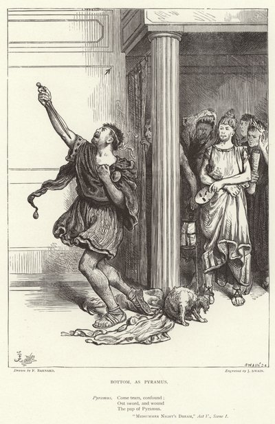 Bottom, como Píramo, Sueño de una noche de verano, Acto V, Escena I de Frederick Barnard