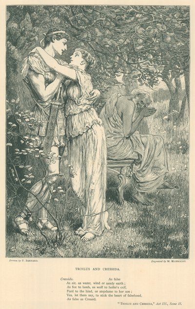 Ilustración para Troilo y Crésida de Frederick Barnard