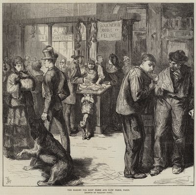 El mercado de carne de perro y carne de gato, París de Frederick Barnard