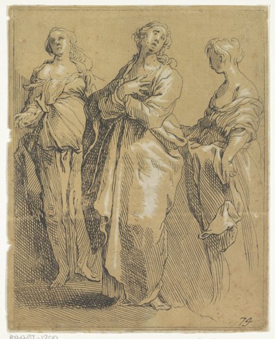 Tres figuras de pie de Frederick Bloemaert