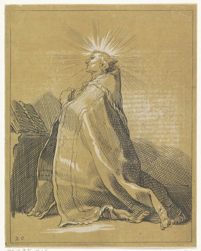 Santo arrodillado en oración de Frederick Bloemaert