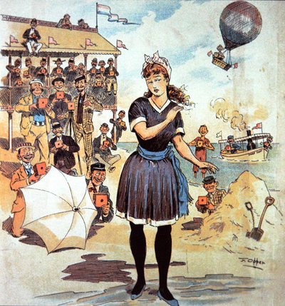 El traje de baño americano atrae a las cámaras en la playa de Frederick Burr Opper