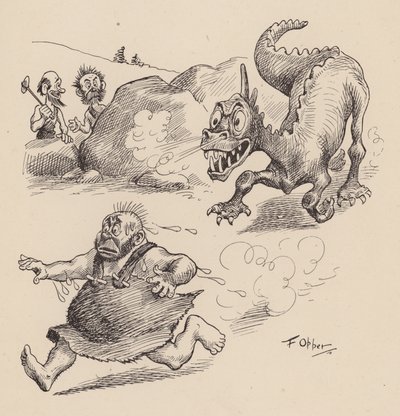 Nuestros antepasados antediluvianos por F Opper: Número Cinco (litografía) de Frederick Burr Opper