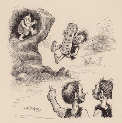 Nuestros antepasados antediluvianos por F Opper: Número Cuarenta y Tres (litografía) de Frederick Burr Opper