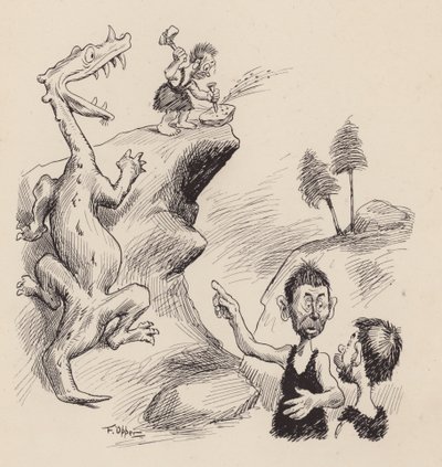 Nuestros antepasados antediluvianos por F Opper: Número Cuatro (litografía) de Frederick Burr Opper