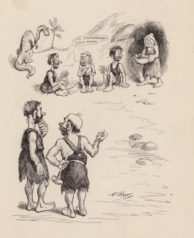 Nuestros antepasados antediluvianos por F Opper: Número Tres (litografía) de Frederick Burr Opper