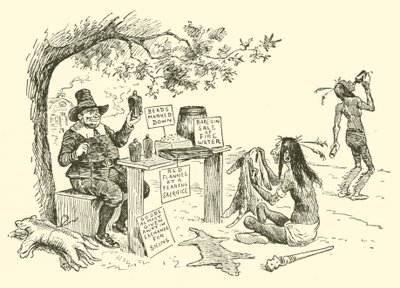 Los puritanos intercambian con los indios de Frederick Burr Opper