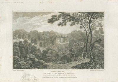 Beaudesert Hall y Park: grabado, nd [c 1830] de Frederick Calvert