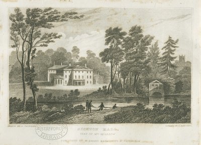 Bishton Hall (grabado) de Frederick Calvert