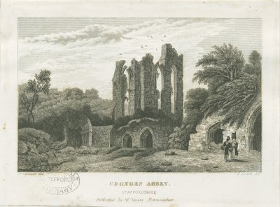 Croxden Abbey: grabado, nd [c 1830] (impresión) de Frederick Calvert