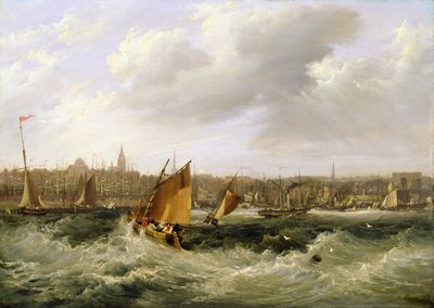 Liverpool, Lancashire desde el río Mersey y New Brighton, 1838 de Frederick Calvert