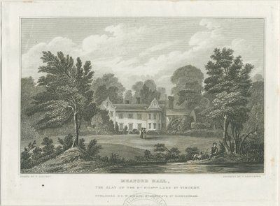 Meaford Hall: grabado, nd [?mediados del siglo XIX] de Frederick Calvert