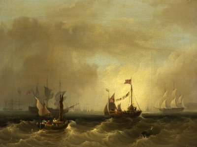 Marina con barcos de Frederick Calvert