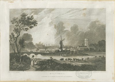 Stafford - Vista Suroeste: grabado, s.f. [c. 1830] de Frederick Calvert