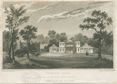 Tixall Hall: grabado de Frederick Calvert
