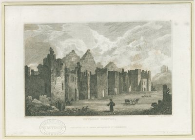 Castillo de Tutbury - Patio del Castillo: grabado de Frederick Calvert