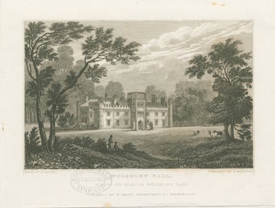 Wolseley Hall: grabado en acero, s.f. [c. 1830] de Frederick Calvert