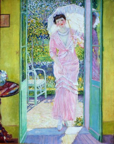 Buenos días, c.1912-13 (óleo sobre lienzo) de Frederick Carl Frieseke
