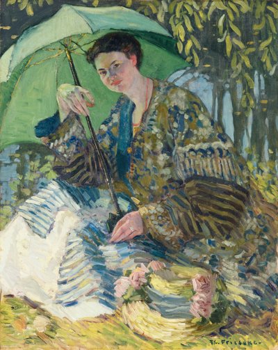 Dama con una sombrilla, c.1905 de Frederick Carl Frieseke