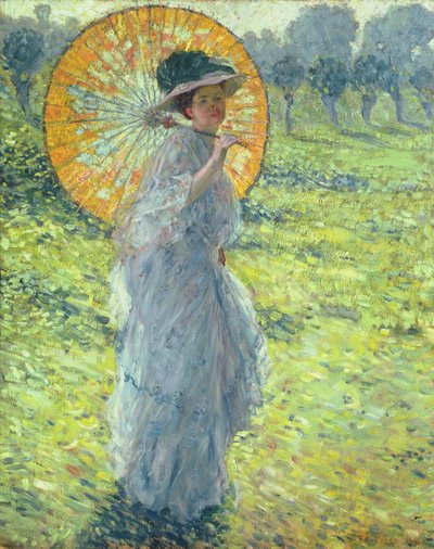 Mujer con una sombrilla, c. 1906 de Frederick Carl Frieseke