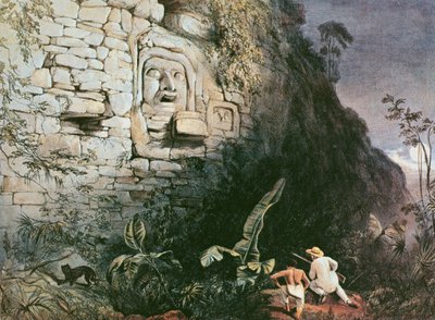 Cabeza de Itzam Na, Izamal, Yucatán, México, 1844 de Frederick Catherwood